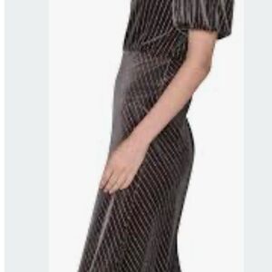 Karl Lagerfeld  Black and pin Striped velvet dress